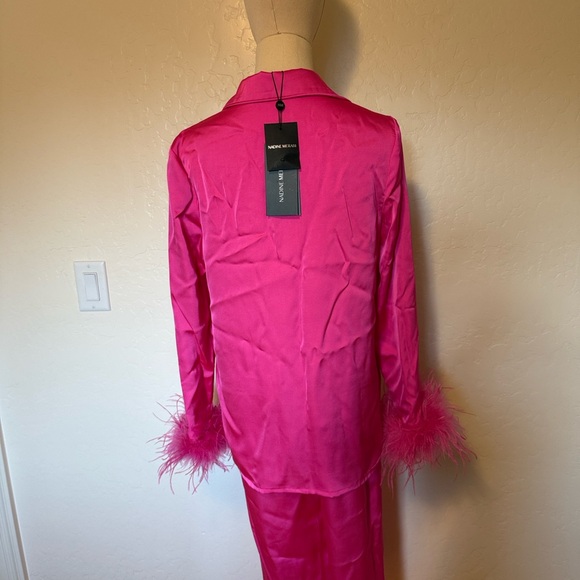 NWT Nadine Merabi Darcie Pink Satin Pajamas - size S - Picture 9 of 9